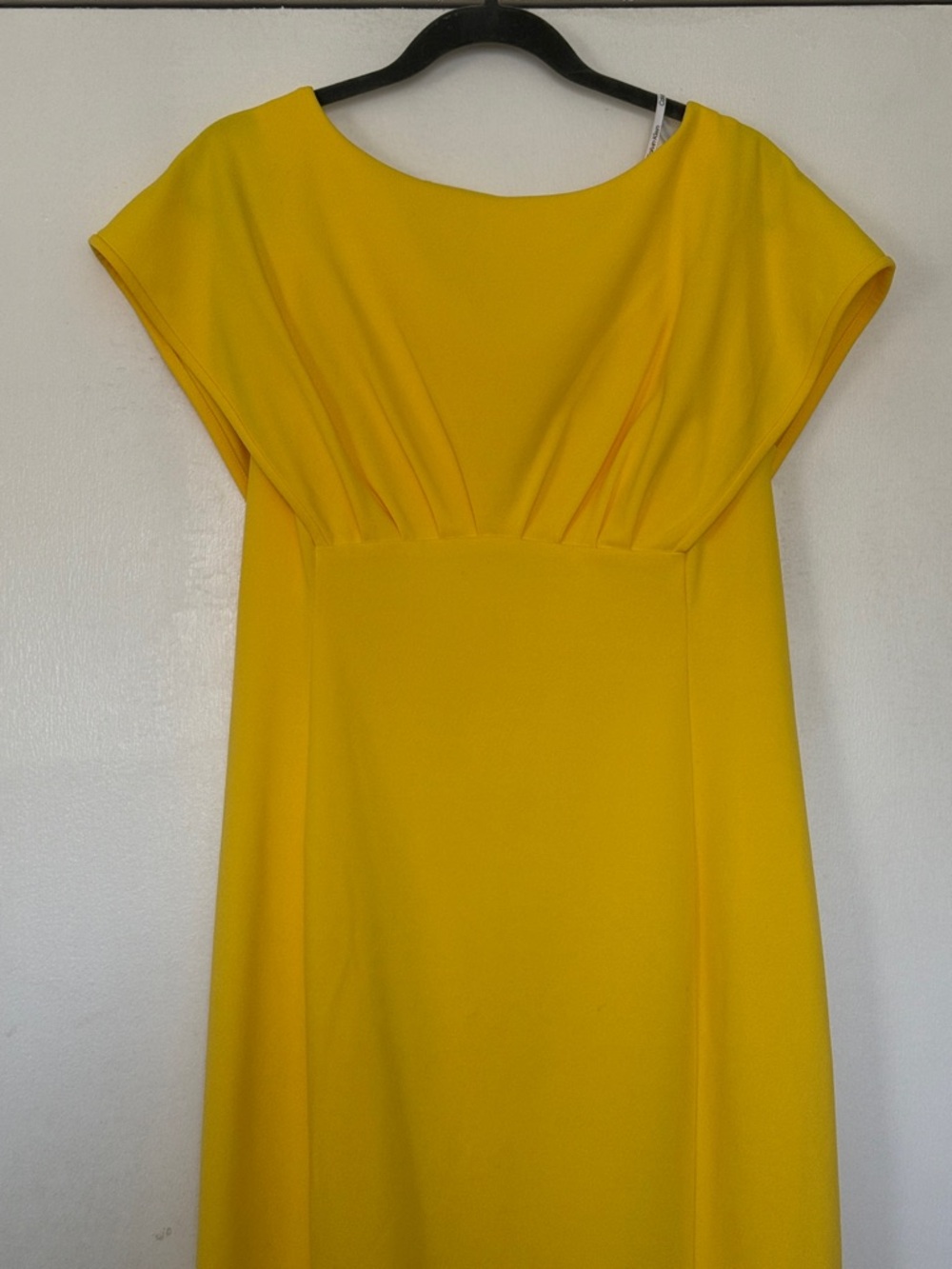 Calvin Klein Bright Yellow Cap-Sleeve Midi Dress
